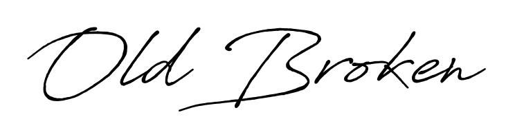 Stand out with a creative autograph for Old Broken. The Antro_Vectra_Bolder styling blends modern aesthetics with classic signature flourishes. Old Broken signature style 7 images and pictures png