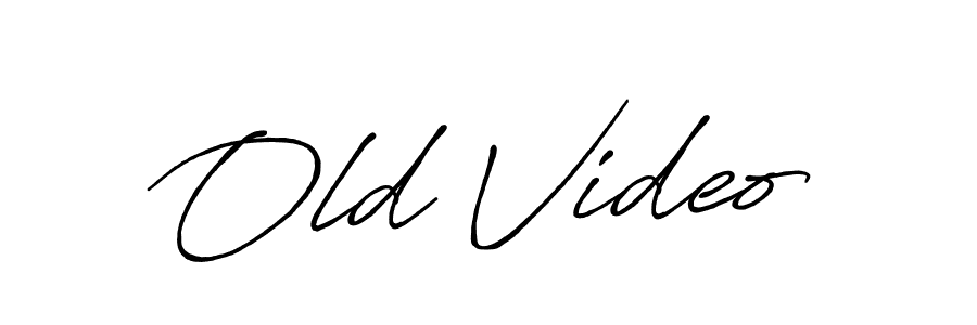 How to make Old Video signature? Antro_Vectra_Bolder is a professional autograph style. Create handwritten signature for Old Video name. Old Video signature style 7 images and pictures png