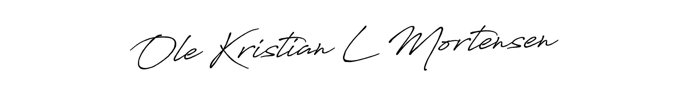 Create a beautiful signature design for name Ole Kristian L Mortensen. With this signature (Antro_Vectra_Bolder) fonts, you can make a handwritten signature for free. Ole Kristian L Mortensen signature style 7 images and pictures png