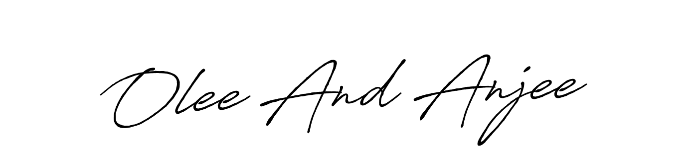 Make a beautiful signature design for name Olee And Anjee. With this signature (Antro_Vectra_Bolder) style, you can create a handwritten signature for free. Olee And Anjee signature style 7 images and pictures png