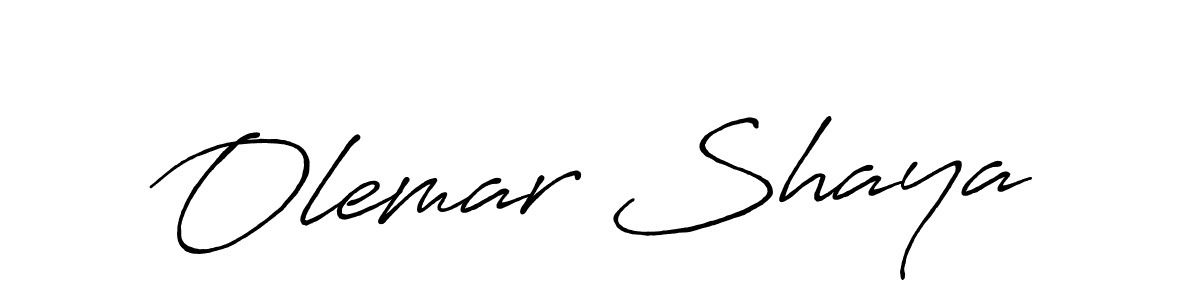 Create a beautiful signature design for name Olemar Shaya. With this signature (Antro_Vectra_Bolder) fonts, you can make a handwritten signature for free. Olemar Shaya signature style 7 images and pictures png