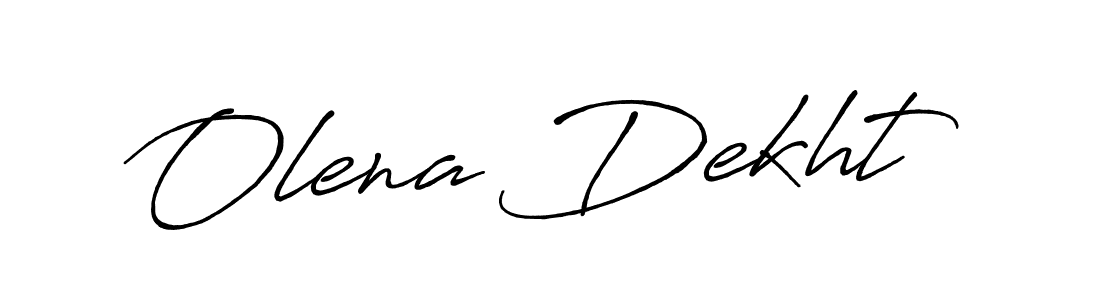 How to make Olena Dekht name signature. Use Antro_Vectra_Bolder style for creating short signs online. This is the latest handwritten sign. Olena Dekht signature style 7 images and pictures png