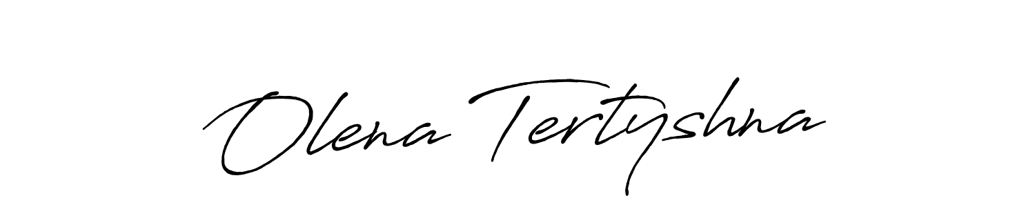 if you are searching for the best signature style for your name Olena Tertyshna. so please give up your signature search. here we have designed multiple signature styles  using Antro_Vectra_Bolder. Olena Tertyshna signature style 7 images and pictures png