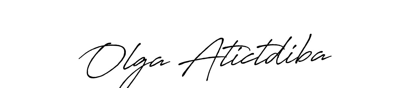 Olga Atictdiba stylish signature style. Best Handwritten Sign (Antro_Vectra_Bolder) for my name. Handwritten Signature Collection Ideas for my name Olga Atictdiba. Olga Atictdiba signature style 7 images and pictures png