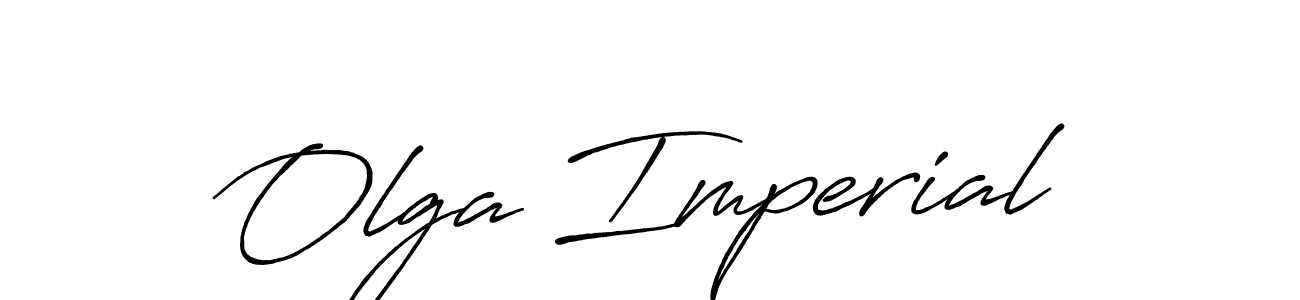 Olga Imperial stylish signature style. Best Handwritten Sign (Antro_Vectra_Bolder) for my name. Handwritten Signature Collection Ideas for my name Olga Imperial. Olga Imperial signature style 7 images and pictures png