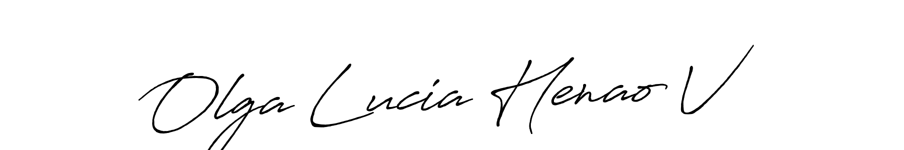 if you are searching for the best signature style for your name Olga Lucia Henao V. so please give up your signature search. here we have designed multiple signature styles  using Antro_Vectra_Bolder. Olga Lucia Henao V signature style 7 images and pictures png