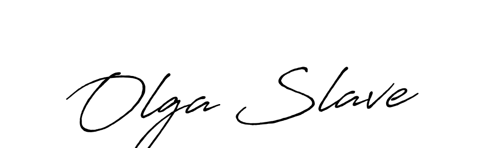 Make a beautiful signature design for name Olga Slave. With this signature (Antro_Vectra_Bolder) style, you can create a handwritten signature for free. Olga Slave signature style 7 images and pictures png