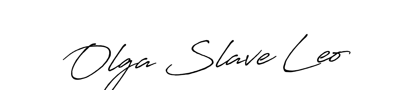 Once you've used our free online signature maker to create your best signature Antro_Vectra_Bolder style, it's time to enjoy all of the benefits that Olga Slave Leo name signing documents. Olga Slave Leo signature style 7 images and pictures png