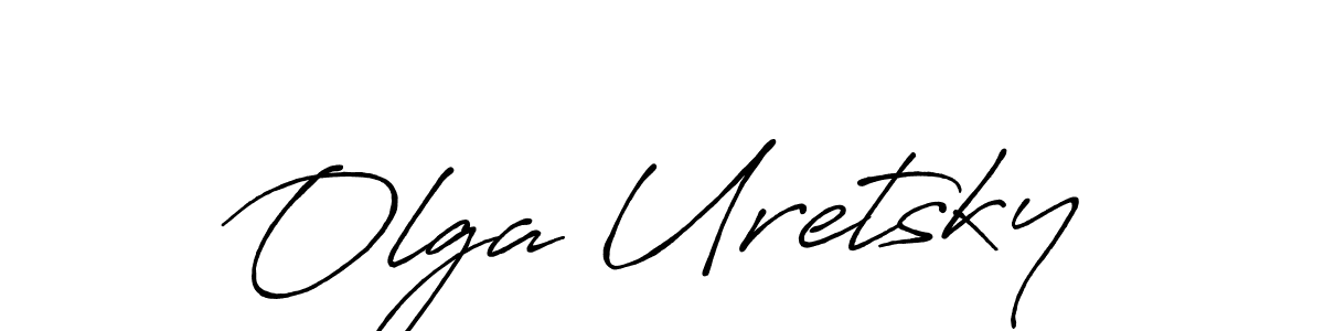 if you are searching for the best signature style for your name Olga Uretsky. so please give up your signature search. here we have designed multiple signature styles  using Antro_Vectra_Bolder. Olga Uretsky signature style 7 images and pictures png