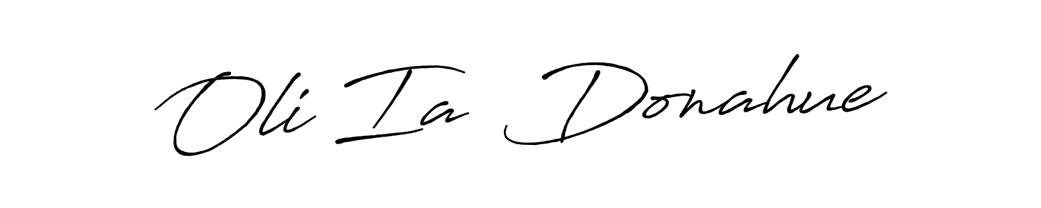 Similarly Antro_Vectra_Bolder is the best handwritten signature design. Signature creator online .You can use it as an online autograph creator for name Oli Ia  Donahue. Oli Ia  Donahue signature style 7 images and pictures png