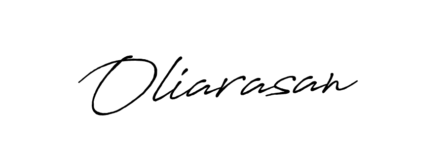 Make a beautiful signature design for name Oliarasan. With this signature (Antro_Vectra_Bolder) style, you can create a handwritten signature for free. Oliarasan signature style 7 images and pictures png