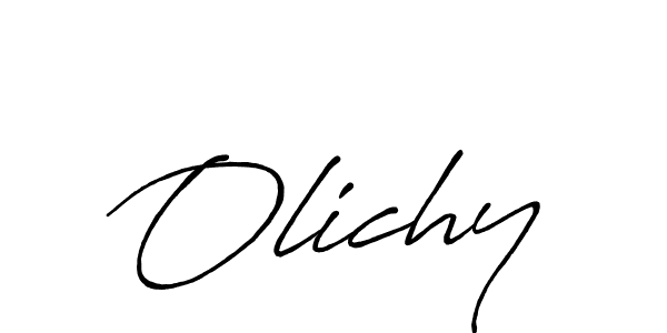 Create a beautiful signature design for name Olichy. With this signature (Antro_Vectra_Bolder) fonts, you can make a handwritten signature for free. Olichy signature style 7 images and pictures png