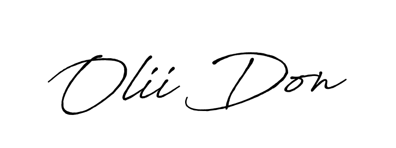 Use a signature maker to create a handwritten signature online. With this signature software, you can design (Antro_Vectra_Bolder) your own signature for name Olii Don. Olii Don signature style 7 images and pictures png