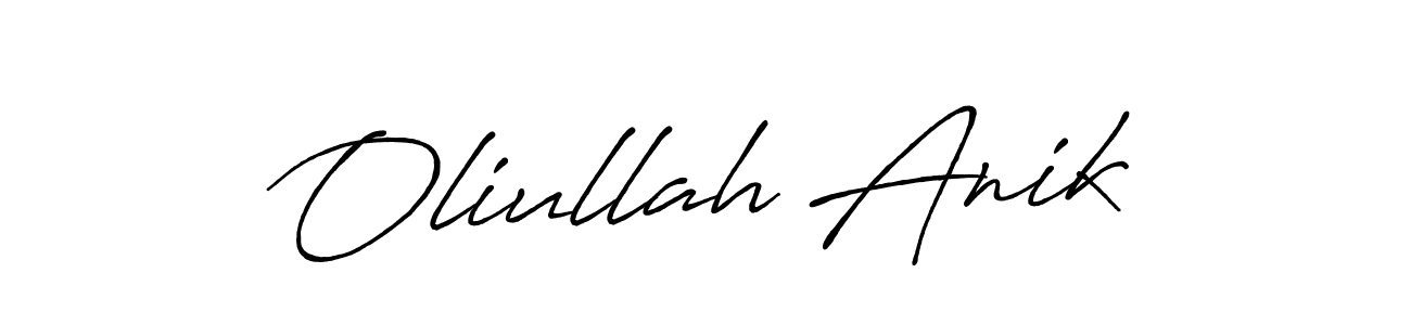 if you are searching for the best signature style for your name Oliullah Anik. so please give up your signature search. here we have designed multiple signature styles  using Antro_Vectra_Bolder. Oliullah Anik signature style 7 images and pictures png