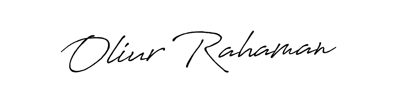 How to make Oliur Rahaman signature? Antro_Vectra_Bolder is a professional autograph style. Create handwritten signature for Oliur Rahaman name. Oliur Rahaman signature style 7 images and pictures png