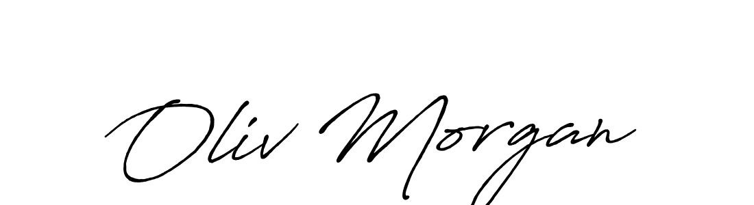 Design your own signature with our free online signature maker. With this signature software, you can create a handwritten (Antro_Vectra_Bolder) signature for name Oliv Morgan. Oliv Morgan signature style 7 images and pictures png