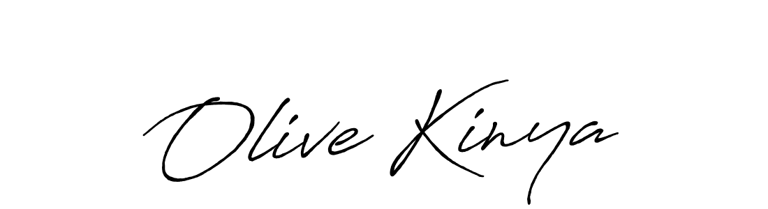 Olive Kinya stylish signature style. Best Handwritten Sign (Antro_Vectra_Bolder) for my name. Handwritten Signature Collection Ideas for my name Olive Kinya. Olive Kinya signature style 7 images and pictures png