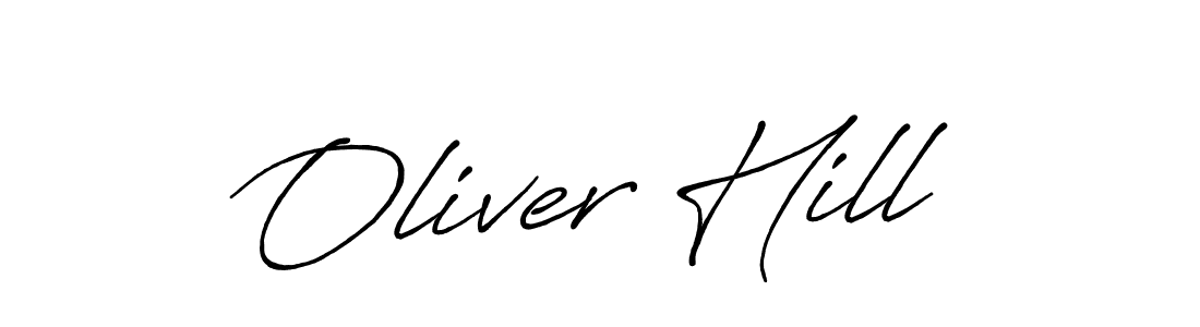 How to make Oliver Hill name signature. Use Antro_Vectra_Bolder style for creating short signs online. This is the latest handwritten sign. Oliver Hill signature style 7 images and pictures png