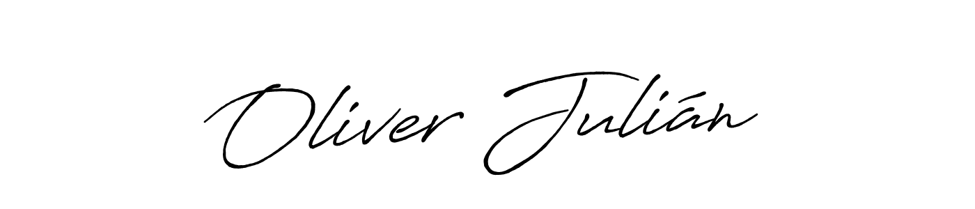 Use a signature maker to create a handwritten signature online. With this signature software, you can design (Antro_Vectra_Bolder) your own signature for name Oliver Julián. Oliver Julián signature style 7 images and pictures png