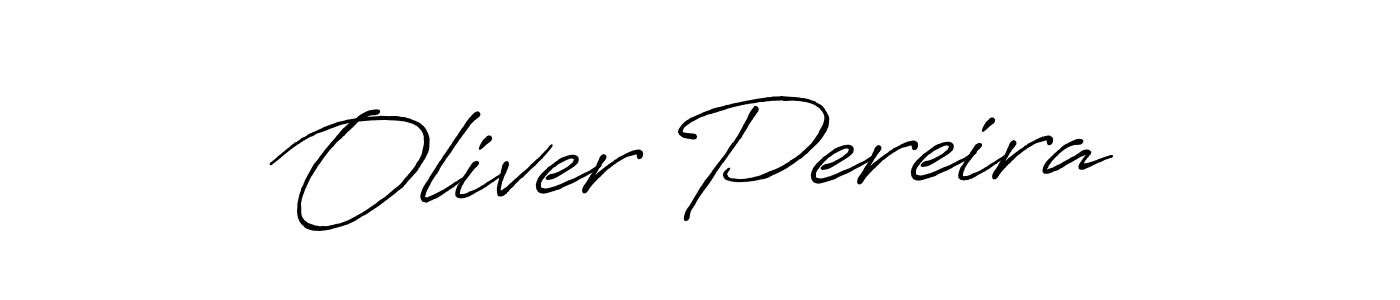 How to make Oliver Pereira name signature. Use Antro_Vectra_Bolder style for creating short signs online. This is the latest handwritten sign. Oliver Pereira signature style 7 images and pictures png