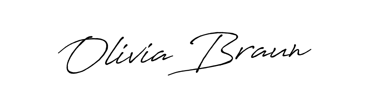 Create a beautiful signature design for name Olivia Braun. With this signature (Antro_Vectra_Bolder) fonts, you can make a handwritten signature for free. Olivia Braun signature style 7 images and pictures png