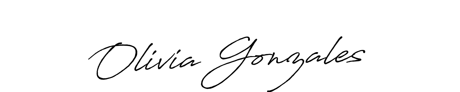 Make a beautiful signature design for name Olivia Gonzales. With this signature (Antro_Vectra_Bolder) style, you can create a handwritten signature for free. Olivia Gonzales signature style 7 images and pictures png
