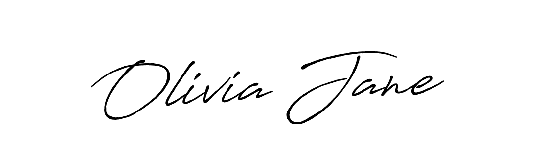 How to make Olivia Jane name signature. Use Antro_Vectra_Bolder style for creating short signs online. This is the latest handwritten sign. Olivia Jane signature style 7 images and pictures png