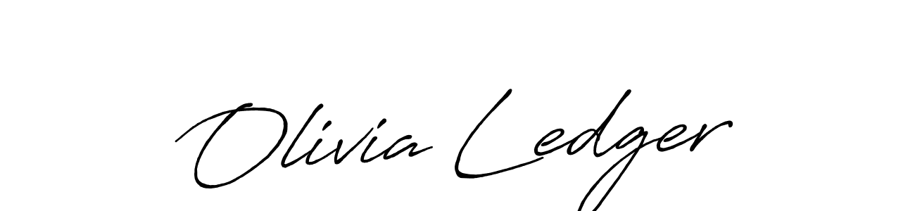 How to make Olivia Ledger name signature. Use Antro_Vectra_Bolder style for creating short signs online. This is the latest handwritten sign. Olivia Ledger signature style 7 images and pictures png