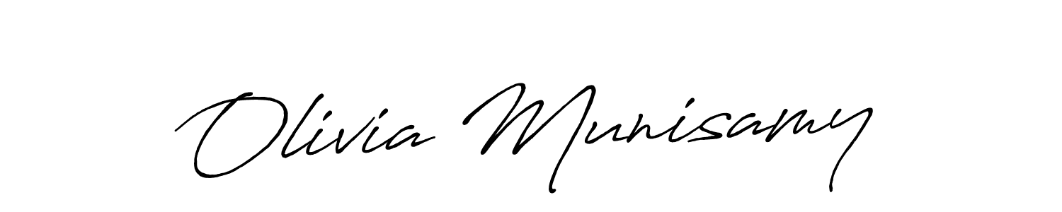 Use a signature maker to create a handwritten signature online. With this signature software, you can design (Antro_Vectra_Bolder) your own signature for name Olivia Munisamy. Olivia Munisamy signature style 7 images and pictures png