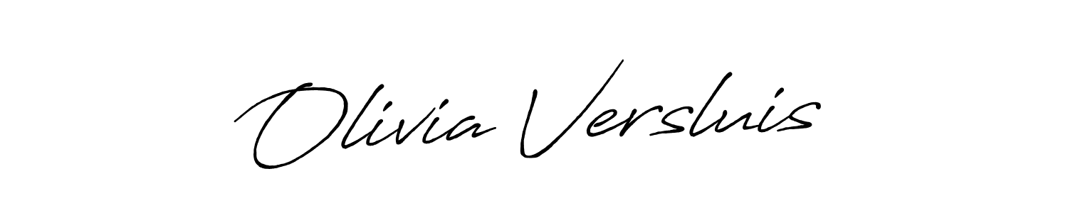 How to make Olivia Versluis name signature. Use Antro_Vectra_Bolder style for creating short signs online. This is the latest handwritten sign. Olivia Versluis signature style 7 images and pictures png