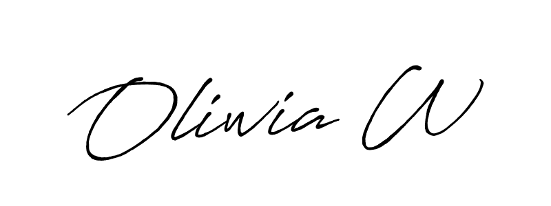 if you are searching for the best signature style for your name Oliwia W. so please give up your signature search. here we have designed multiple signature styles  using Antro_Vectra_Bolder. Oliwia W signature style 7 images and pictures png
