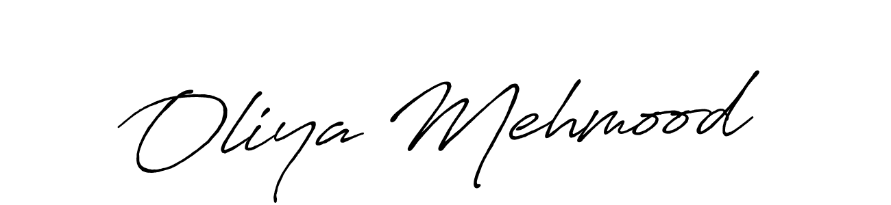 Use a signature maker to create a handwritten signature online. With this signature software, you can design (Antro_Vectra_Bolder) your own signature for name Oliya Mehmood. Oliya Mehmood signature style 7 images and pictures png