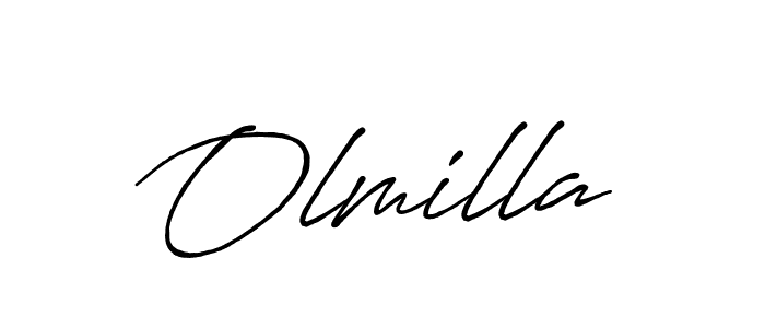 How to make Olmilla name signature. Use Antro_Vectra_Bolder style for creating short signs online. This is the latest handwritten sign. Olmilla signature style 7 images and pictures png