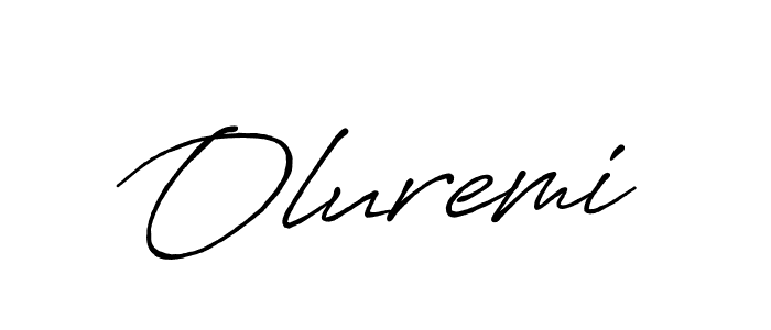 Design your own signature with our free online signature maker. With this signature software, you can create a handwritten (Antro_Vectra_Bolder) signature for name Oluremi. Oluremi signature style 7 images and pictures png