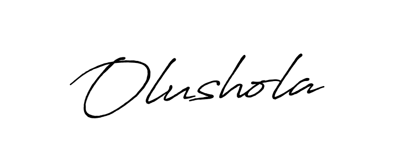 Also we have Olushola name is the best signature style. Create professional handwritten signature collection using Antro_Vectra_Bolder autograph style. Olushola signature style 7 images and pictures png