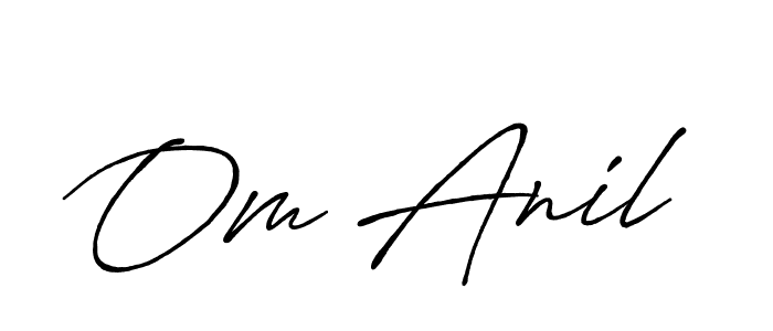 Design your own signature with our free online signature maker. With this signature software, you can create a handwritten (Antro_Vectra_Bolder) signature for name Om Anil. Om Anil signature style 7 images and pictures png