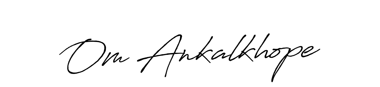 Create a beautiful signature design for name Om Ankalkhope. With this signature (Antro_Vectra_Bolder) fonts, you can make a handwritten signature for free. Om Ankalkhope signature style 7 images and pictures png