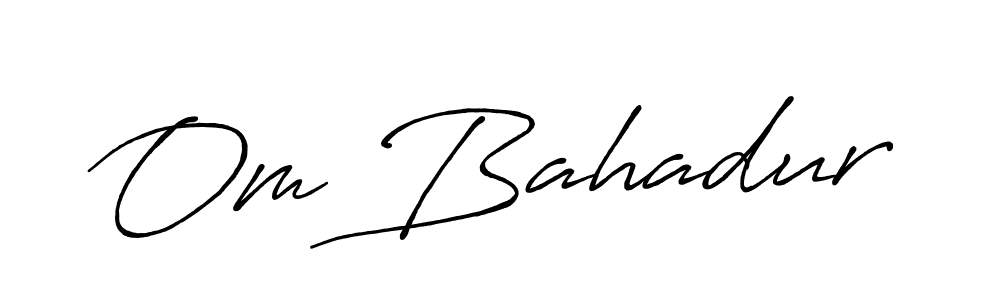 How to make Om Bahadur name signature. Use Antro_Vectra_Bolder style for creating short signs online. This is the latest handwritten sign. Om Bahadur signature style 7 images and pictures png