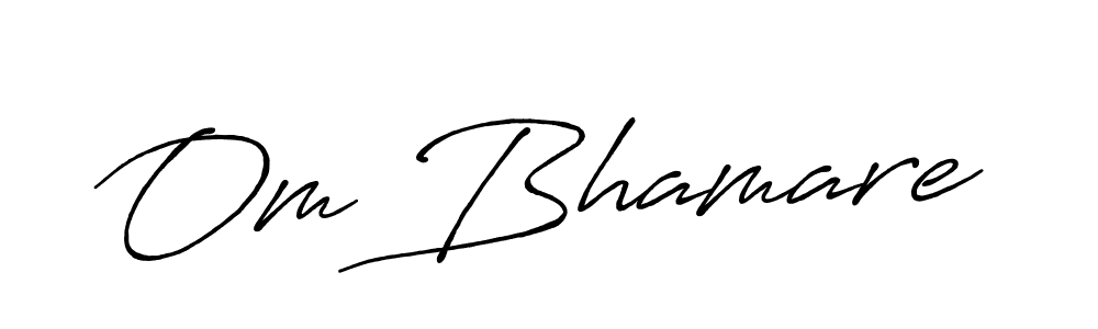 Use a signature maker to create a handwritten signature online. With this signature software, you can design (Antro_Vectra_Bolder) your own signature for name Om Bhamare. Om Bhamare signature style 7 images and pictures png