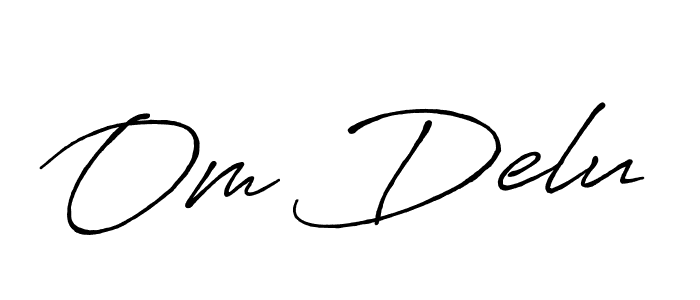 Also You can easily find your signature by using the search form. We will create Om Delu name handwritten signature images for you free of cost using Antro_Vectra_Bolder sign style. Om Delu signature style 7 images and pictures png