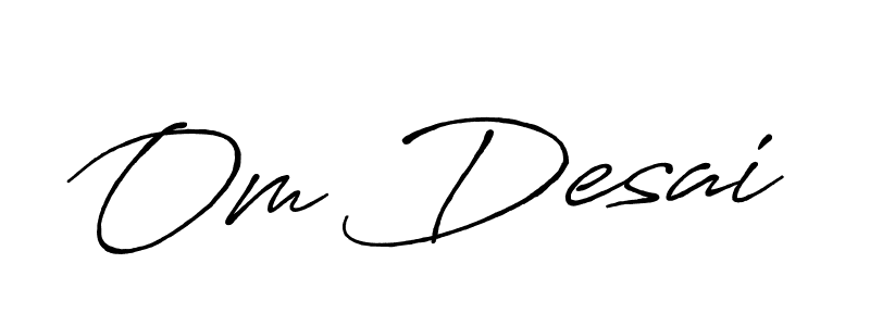 Create a beautiful signature design for name Om Desai. With this signature (Antro_Vectra_Bolder) fonts, you can make a handwritten signature for free. Om Desai signature style 7 images and pictures png