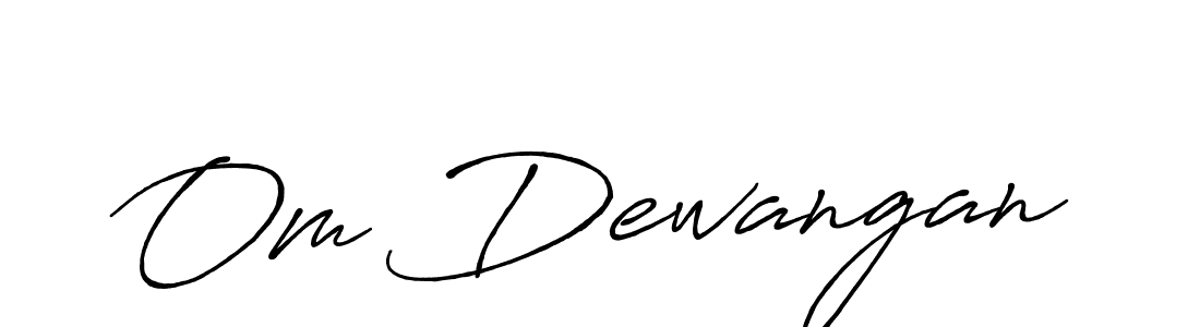 Make a beautiful signature design for name Om Dewangan. With this signature (Antro_Vectra_Bolder) style, you can create a handwritten signature for free. Om Dewangan signature style 7 images and pictures png