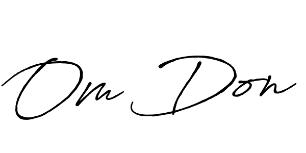 The best way (Antro_Vectra_Bolder) to make a short signature is to pick only two or three words in your name. The name Om Don include a total of six letters. For converting this name. Om Don signature style 7 images and pictures png