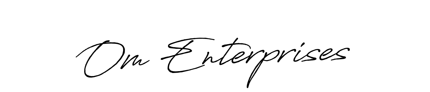 Antro_Vectra_Bolder is a professional signature style that is perfect for those who want to add a touch of class to their signature. It is also a great choice for those who want to make their signature more unique. Get Om Enterprises name to fancy signature for free. Om Enterprises signature style 7 images and pictures png