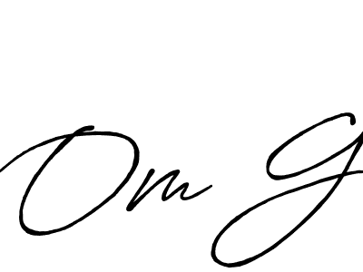 Design your own signature with our free online signature maker. With this signature software, you can create a handwritten (Antro_Vectra_Bolder) signature for name Om G. Om G signature style 7 images and pictures png