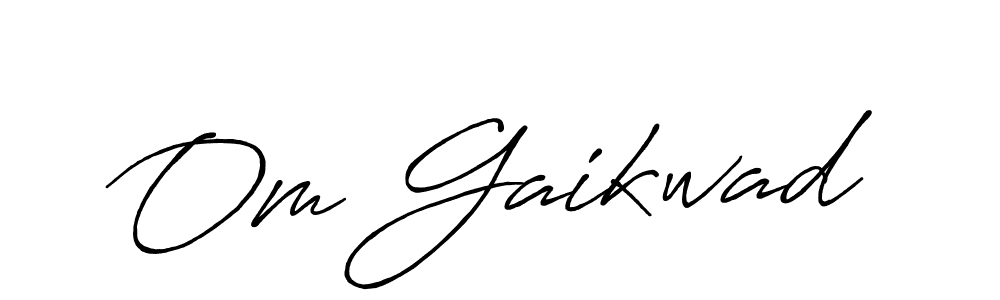 Use a signature maker to create a handwritten signature online. With this signature software, you can design (Antro_Vectra_Bolder) your own signature for name Om Gaikwad. Om Gaikwad signature style 7 images and pictures png