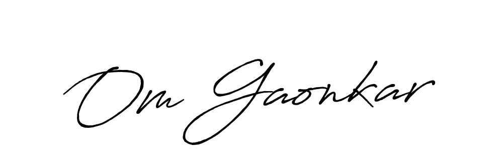 Also You can easily find your signature by using the search form. We will create Om Gaonkar name handwritten signature images for you free of cost using Antro_Vectra_Bolder sign style. Om Gaonkar signature style 7 images and pictures png