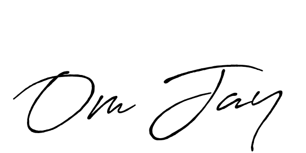 Also we have Om Jay name is the best signature style. Create professional handwritten signature collection using Antro_Vectra_Bolder autograph style. Om Jay signature style 7 images and pictures png