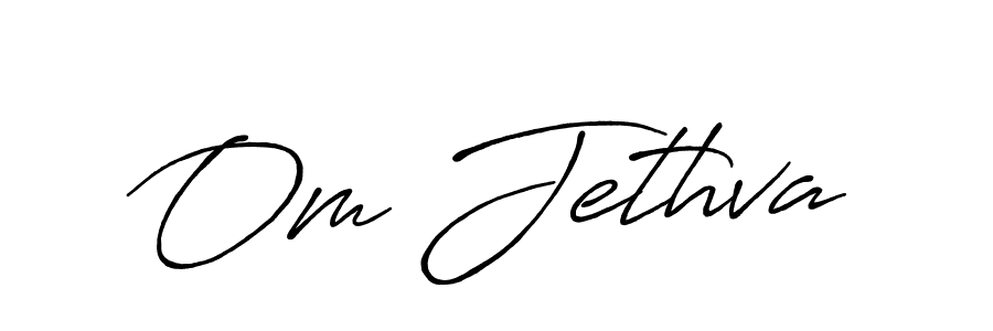 Also we have Om Jethva name is the best signature style. Create professional handwritten signature collection using Antro_Vectra_Bolder autograph style. Om Jethva signature style 7 images and pictures png