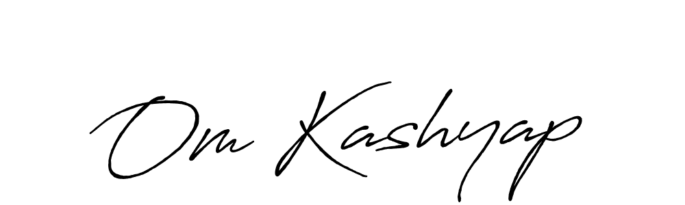 Create a beautiful signature design for name Om Kashyap. With this signature (Antro_Vectra_Bolder) fonts, you can make a handwritten signature for free. Om Kashyap signature style 7 images and pictures png